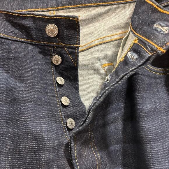 LEVI’S Men’s 501 Dark Wash Button-Fly Jeans, W40 L30 - Picture 10 of 12